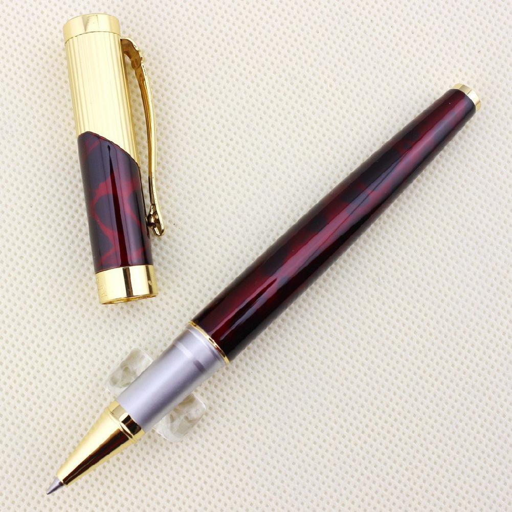 Beautiful Rollerball Pen Metal Office School Pen Classic Gold Black Gold Clip Pen Claret & Golden