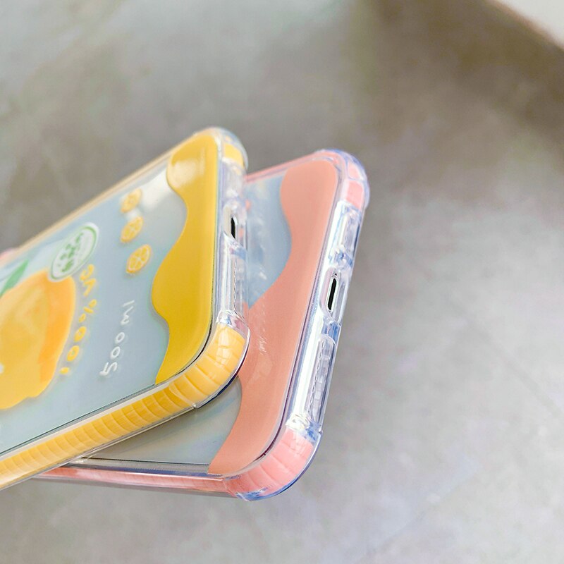 Fruit bear color edge telefon etuier til huawei  p30 p30 pro  p40 p40 pro mate 30 30 pro nova 5 6 7 blødt klart silikone bagcover