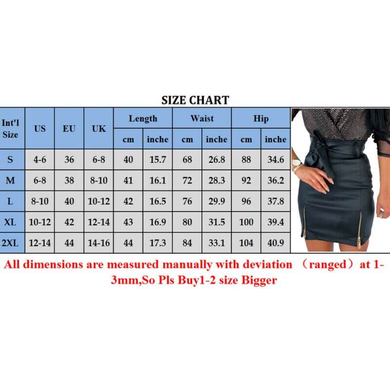 Mode Vrouwen Rok Mini Slim Rok Hoge Taille Office Dames Pu Leer Potlood Bodycon Rok Zomer 2022