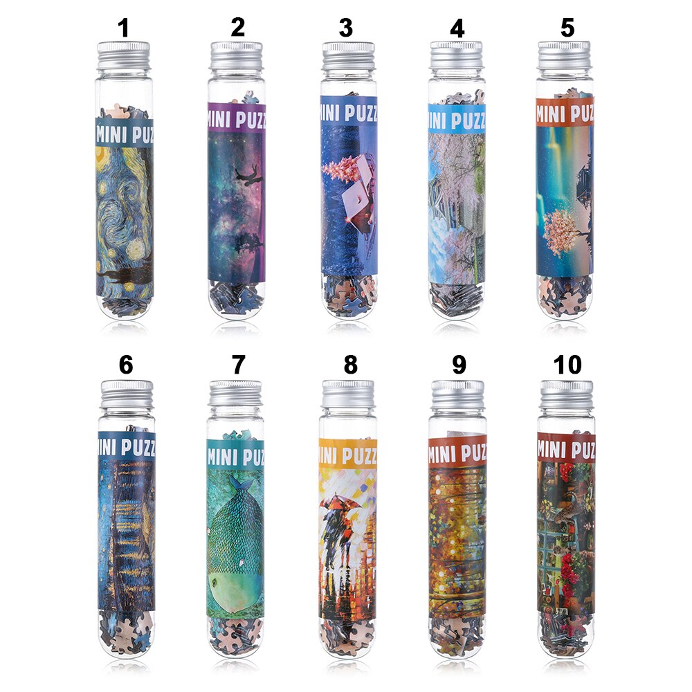150 Pcs Mini Test Tube Jigsaw Puzzle Adults/Kids Landscapes Puzzle Game Toy Education Brain Decompress Toys