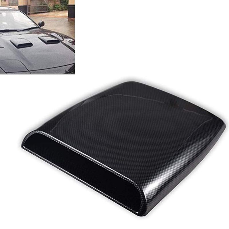 1pcs Car Bonnet Hood Scoop Air Flow Intake Vent Cover Decorative 27*25cm Air Flow Vent Cover White/ Black/Silver/Carbon Fiber