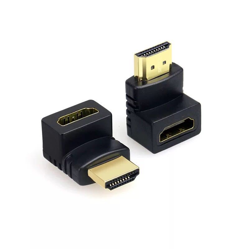 1pc hdmi 90 graus adaptador de ângulo direito hdmi 270 graus hdmi macho para fêmea hdmi cotovelo conector
