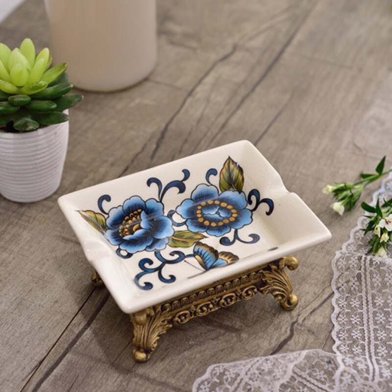 Estilo clássico europeu de cerâmica pastel pequena caixa sabão prato do banheiro hotel personalidade criativa moda sabão prato 4043: C