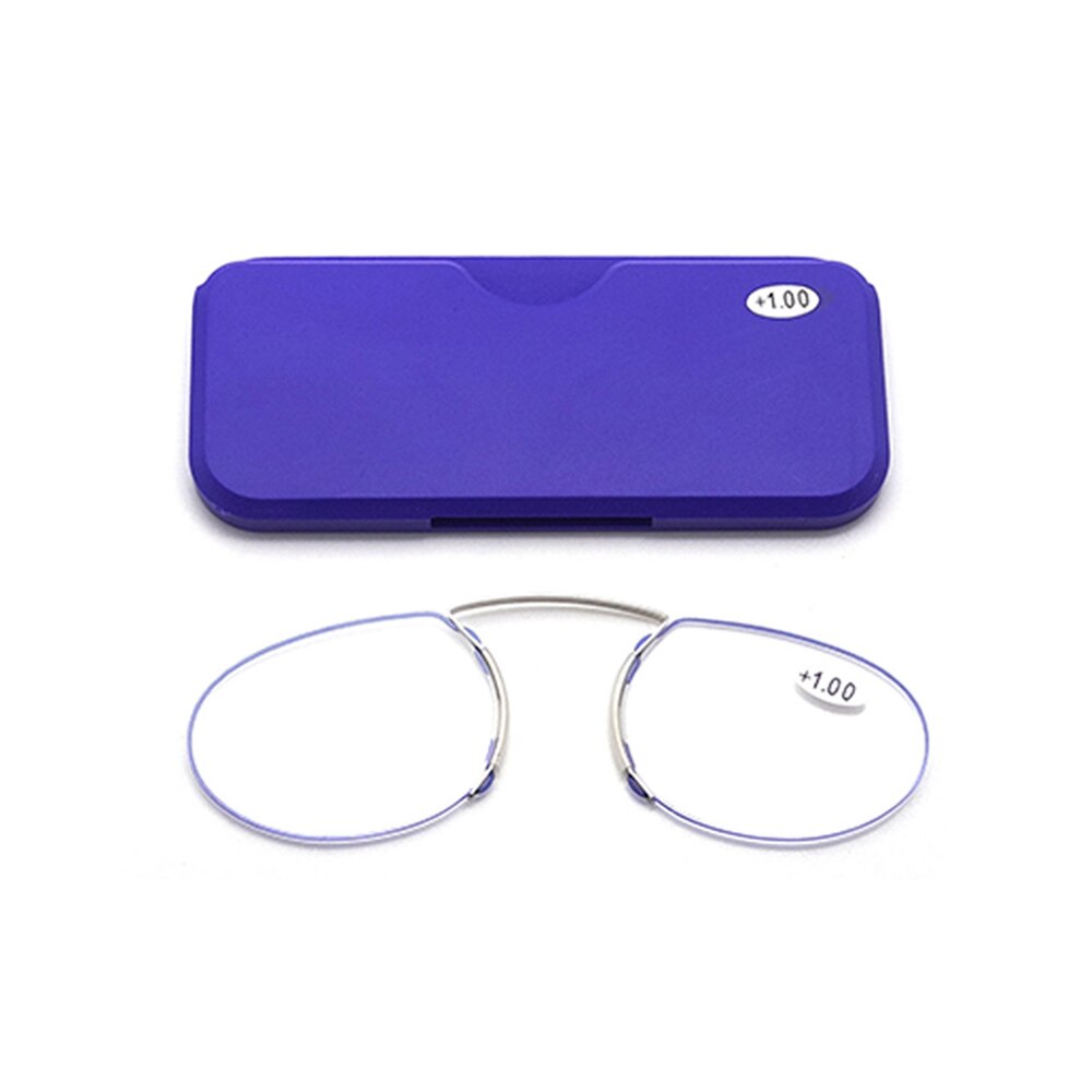 Minigafas de lectura para hombres y mujeres, lentes con Clip para la nariz, bloqueo de luz azul, billetera portátil, presbicia, con estuche, 2022