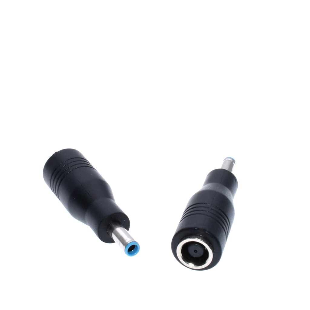 7.4*5.0mm to 4.5*3.0mm dc strømoplader konverter adapter vinkelstik til hp dell blue tip: Mørkegrå