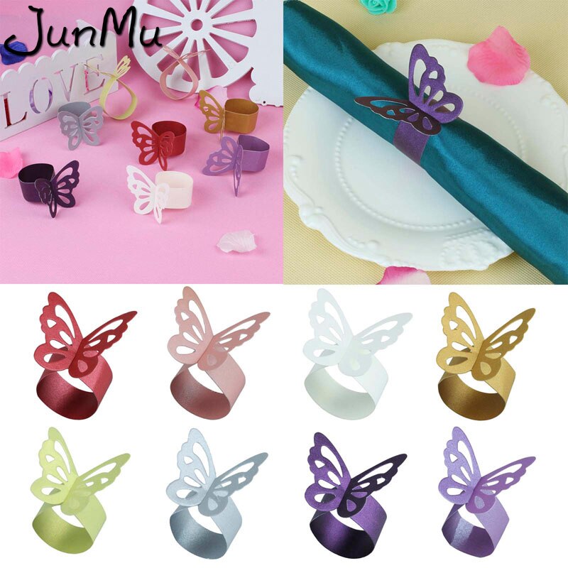 Butterfly Paper Servetringen Voor Bruiloft Decoratie Feestartikelen Diner Banket Tafel Decoratie Accessoires 50 Stks/partij