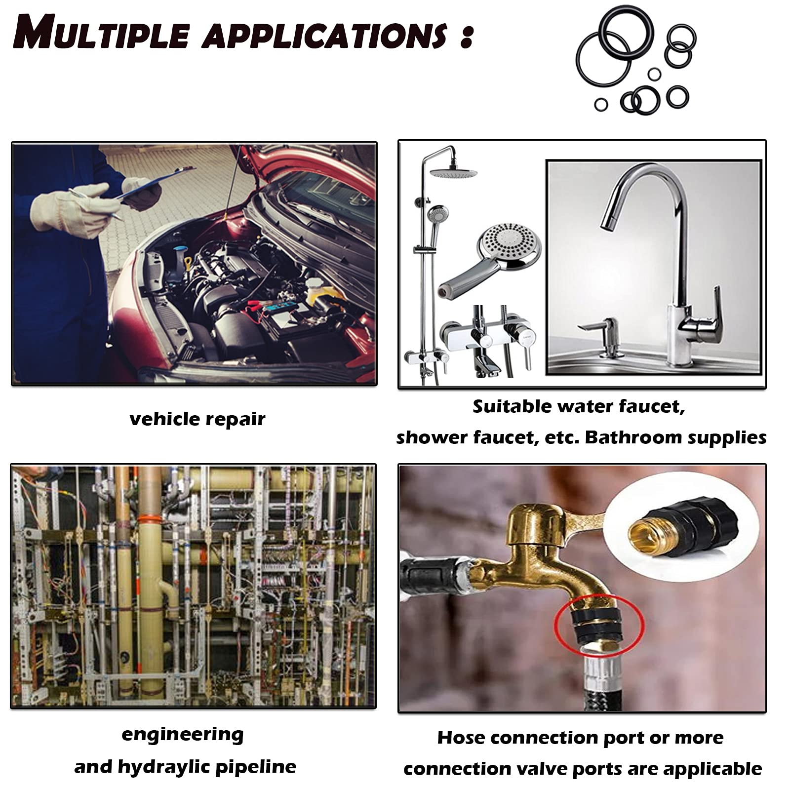 Doos 200 Stuks Siliconen Rubber O-Ring Reparatie Kit Kraan Afdichting Klep Waterdichte Machine Oliebestendige Pakking Combinatie Kit