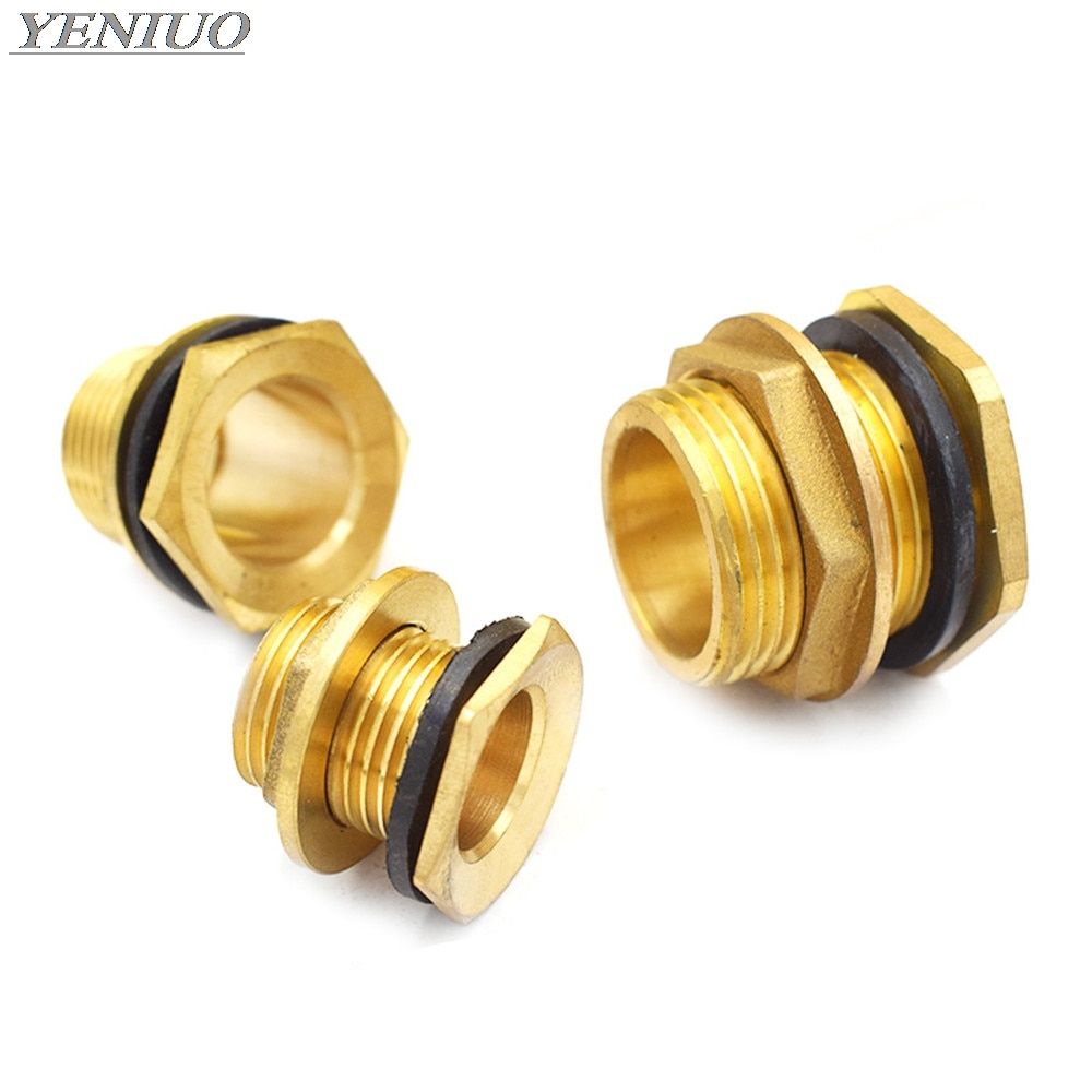 Adaptador para tanque de peixes, 1/4 ", fio masculino, tubo de latão, chave solta, encaixe, porca de encaixe, água conector de cobre para juntor do tanque