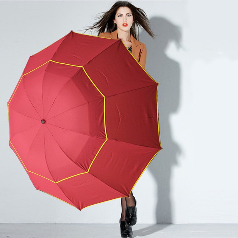 Parapluie de Golf Double couche 130 cm | Parapluie de grande taille, parapluie pliant coupe-vent pour femmes, parapluie de pluie pour l'extérieur, Parasol d'affaires