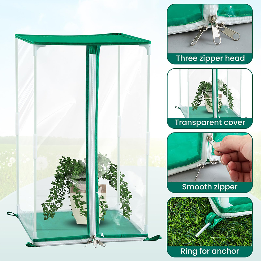Mini invernadero portátil para interiores y exteriores, casa cálida, cubierta de malla para jardinería, protección emergente para pájaros y jardín, fruta