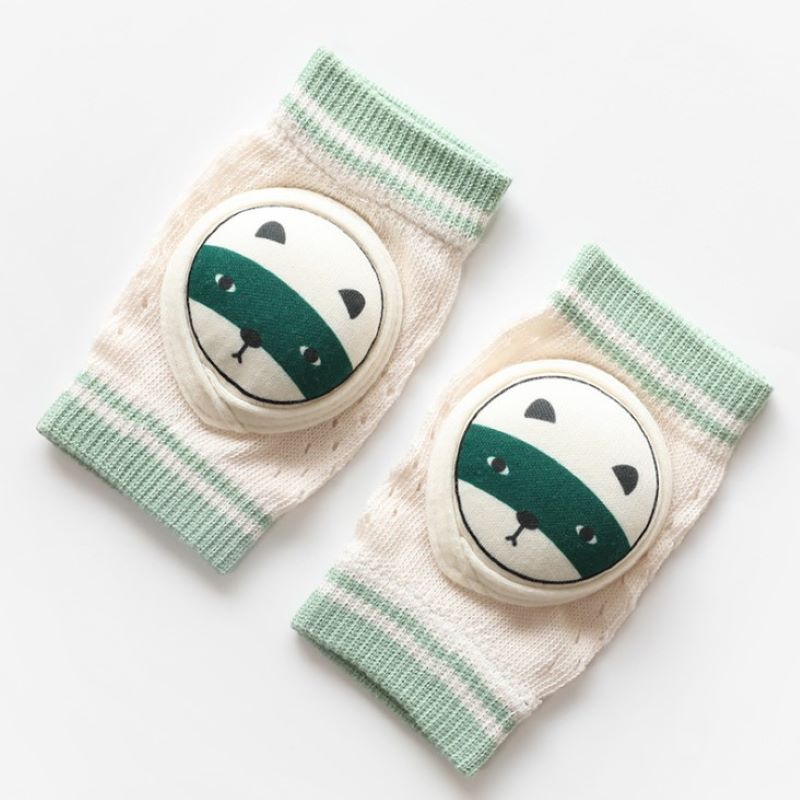 1 par sommar bebis knäskål barn knäskydd bebis flickor pojkar säkerhet krypande armbågskudde spädbarn småbarn bebis ben knästöd: Grön