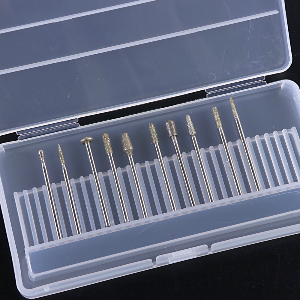 30 Holes Empty Acrylic Storage Box For Nail Drill Bits 3/32" Rotary Manicure Nail File Transparent Display Container Tools BEB5
