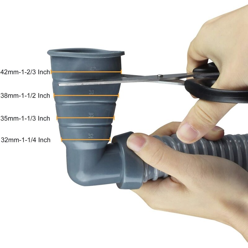 Universal Washing Machine Drain Discharge Hose Thick Rubber, Fits Many Washing Machine Drain Discharge Outlets