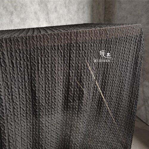 Unique Chiffon Pleated Fabric Geometric Figure Texture Black White DIY Decor Props HanFu Skirt Gown Sewing Dress Fabric: Black / 50x145cm