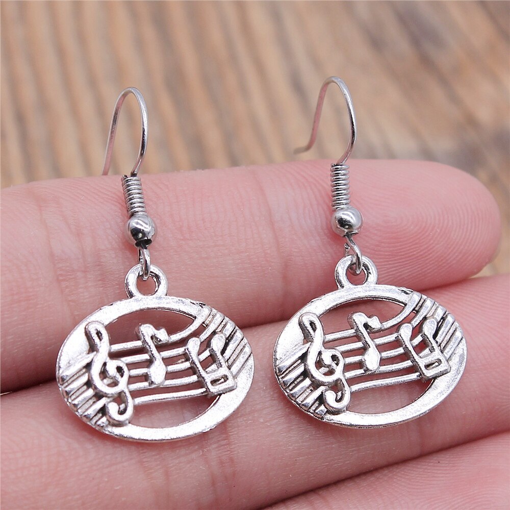 Musical Jewelry Earrings Musical Note Microphone Drum Guitar Violin Shaped Dangle Earrings For Girls Women: Hot Stamping
