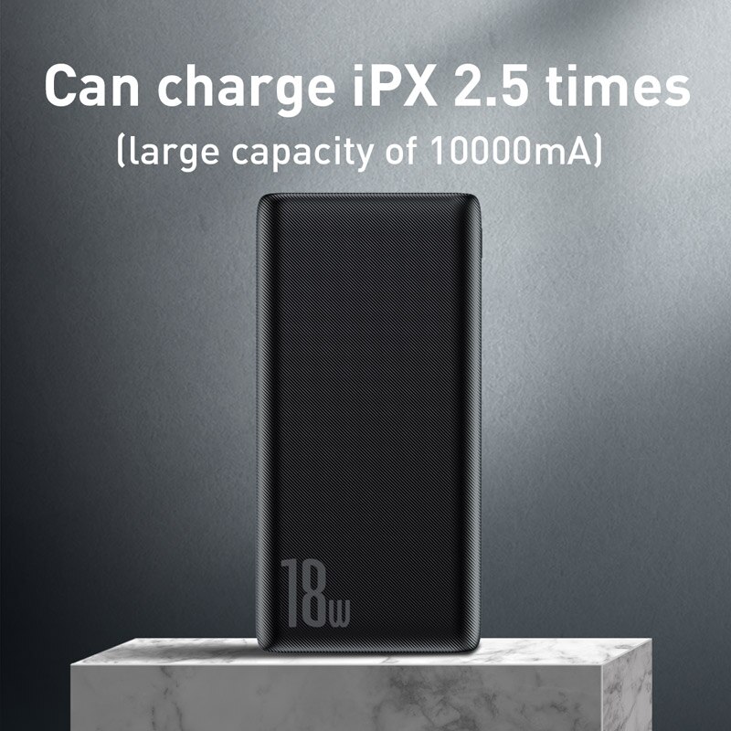 Baseus 18W Pd Quick Charge 3.0 Power Bank 10000Mah QC3.0 Type C Powerbank Draagbare Externe Batterij Oplader Voor xiaomi Iphone