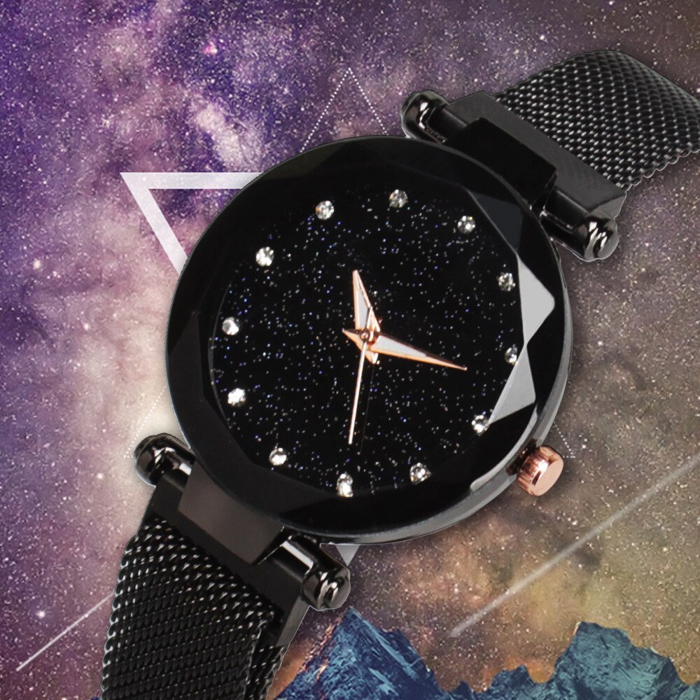 Ladies Magnetic Starry Sky Clock Luxury Women Watches Diamond Female Quartz Wristwatches Relogio Feminino Zegarek Damski