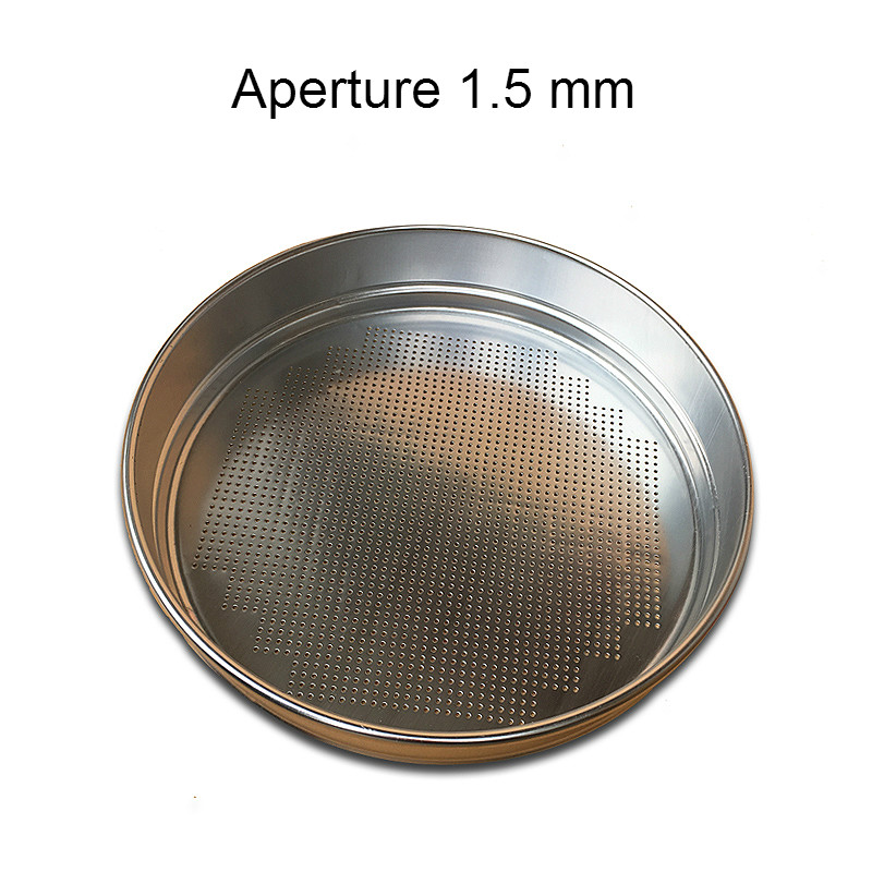 Pest Selection Sieve Set Chrome Round Hole Grain Selection Sieve Diam. 30 cm Aperture 1.5 mm 2.5 mm Including Lid & Bottom