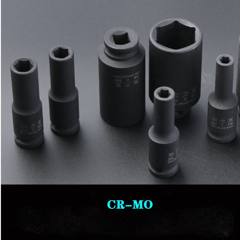 Verktyg slaghylsa set 3/8 " hex pneumatiska elektriska skiftnycklar adapter drivning 6mm-24mm cr-mo metrisk hylsa adapter för slagborr