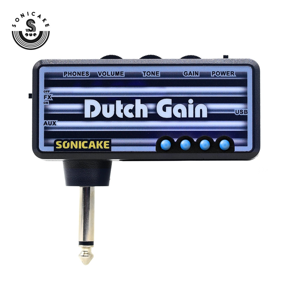 Sonicake-Amplificador de auriculares para guitarra eléctrica, amplificador portátil recargable por USB, con gran distorsión