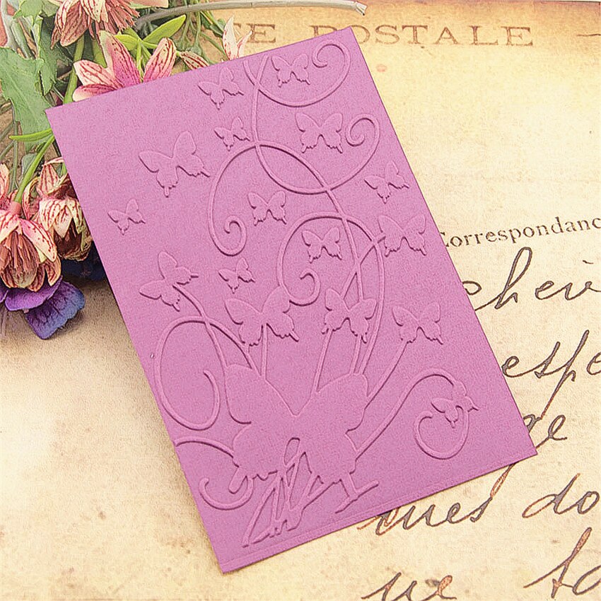 10.5x14.8cm butterfly Embossing folders Plastic bump Scrapbooking DIY Template Fondant indentation Cake Photo Album Card Make