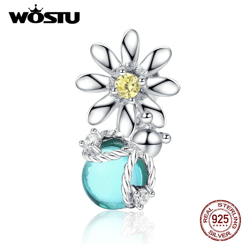 WOSTU-Colgante de Plata de Ley 925 auténtica para mujer, dije de mariquita y mariposa, apto para pulseras, fabricación de joyería DIY, para: DXC1369