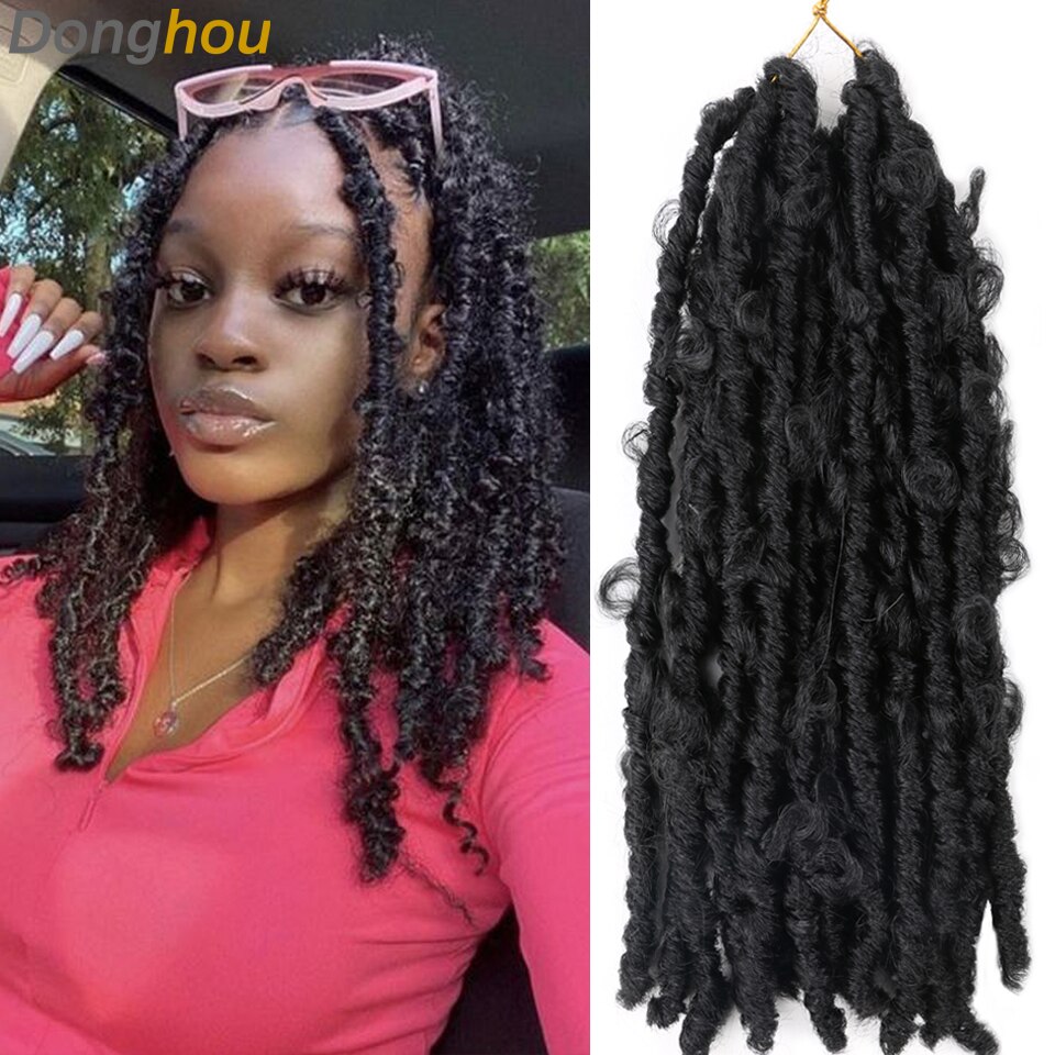 14 inches Butterfly Locks Crochet Hair Ombre Butterfly Distressed Locs Correct Hair 1b 27 30 Bug Easy Braiding Hair 1 3 6 7 9Pcs