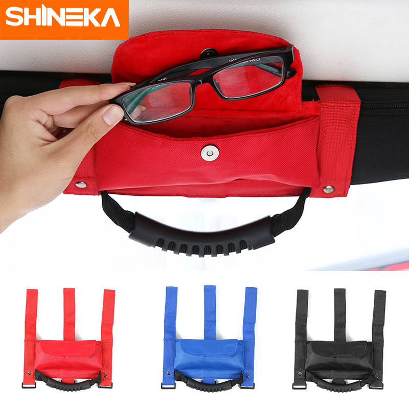 Shineka Auto Roll Bar Grab Handvat Met Zonnebril Houder Opbergtas Armsteun Pouch Tas Accessoires Voor Jeep Wrangler Cj Tj jk Jl