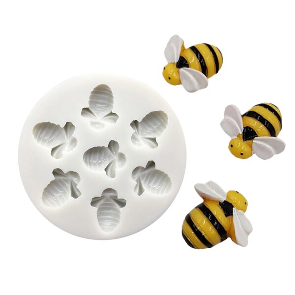 Bij En Bloem Silicone Mold Sugarcraft Cupcake Bakvorm Fondant Cake Decorating Gereedschap: 7 bee