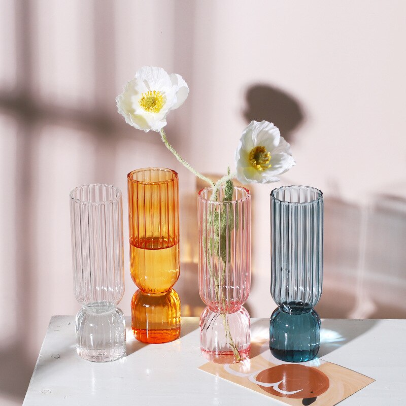 Nordisk glassvase små glassvaser blomsteroppsats hjemmedekorasjon tilbehør moderne stue glass ornament