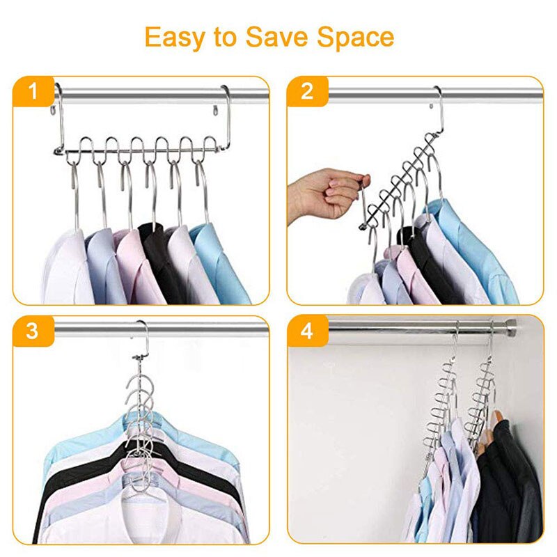 Metal Magic Hangers Space Saving Clothes Organizer Hangers Closet Smart Closet Wardrobe Space Saver