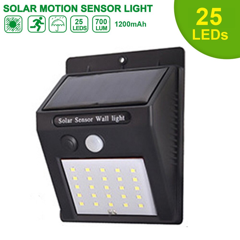 LED Solar Lamp Solar Motion Sensor Lights IP65 Outdoor Street Lights 20/25/30/100/208 Led Security Wall Lamp for Garden Decor: 25leds 3 modes