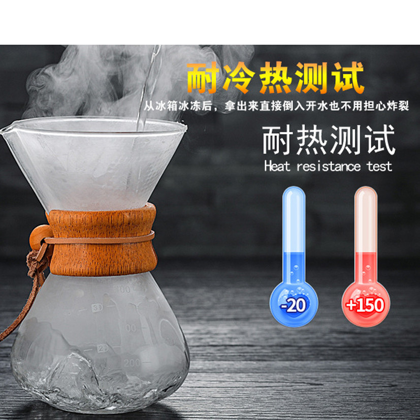 Hoge Temperaturen Glas Koffiezetapparaat Koffiepot Espressomachine Met Rvs Filter Pot 400 Ml
