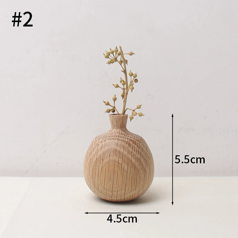 Japansk trævase til blomster boligindretning dekorative blomster vase stuedekoration kontor skrivebord blomster flaskeornament: Gul