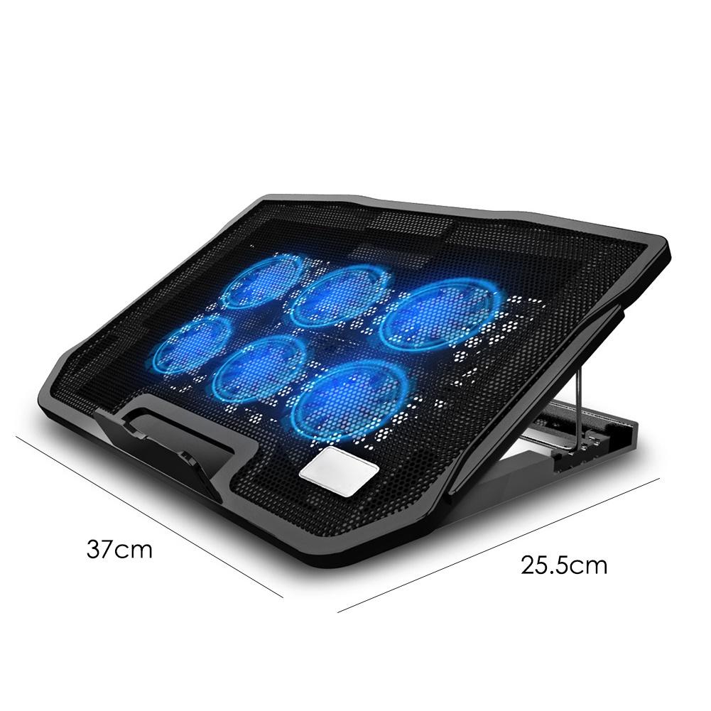 2 USB Ports Six Cooling Fans Laptop Cooler Pad Notebook Stand for 14/15.6Inch Laptop Fan