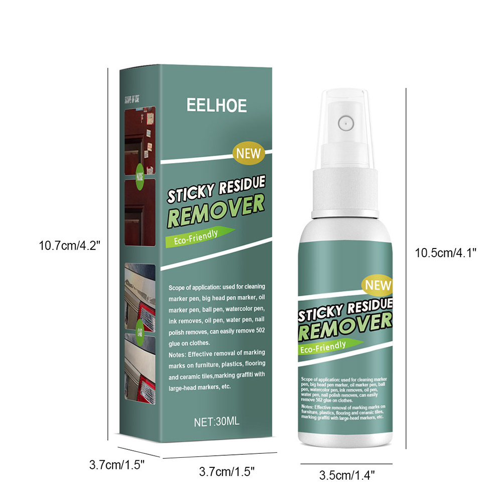 30ml Quick And Easy Sticker Remover Sticky Residue Remover Sticky Cleaner Spray For Car Glass Label Cleaner Adhesive Glue Spray: Boxed