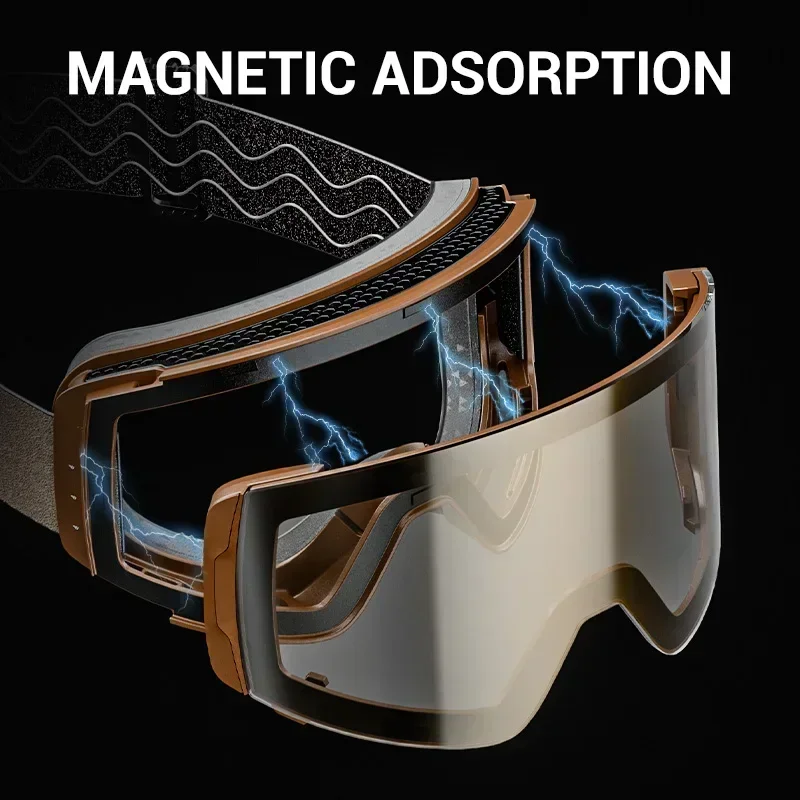 KAPVOE Occhiali da sci fotocromatici Doppi strati Lenti anti-appannamento UV400 Occhiali da sci sport invernali Sci Snowboard Uomo Donna Neve Nuovo