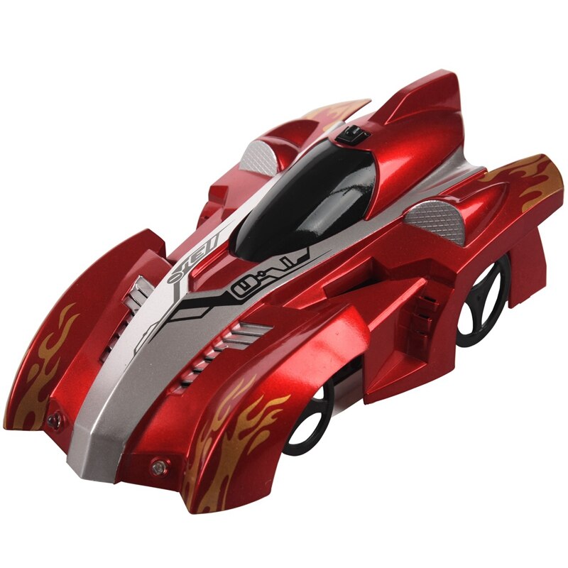 Fernbedienung Klettern Rc Auto Mit LED-leuchten 360 Grad Rotierenden Kunststück Spielzeug Anti-schwerkraft Maschine Zauberstab Auto: rot