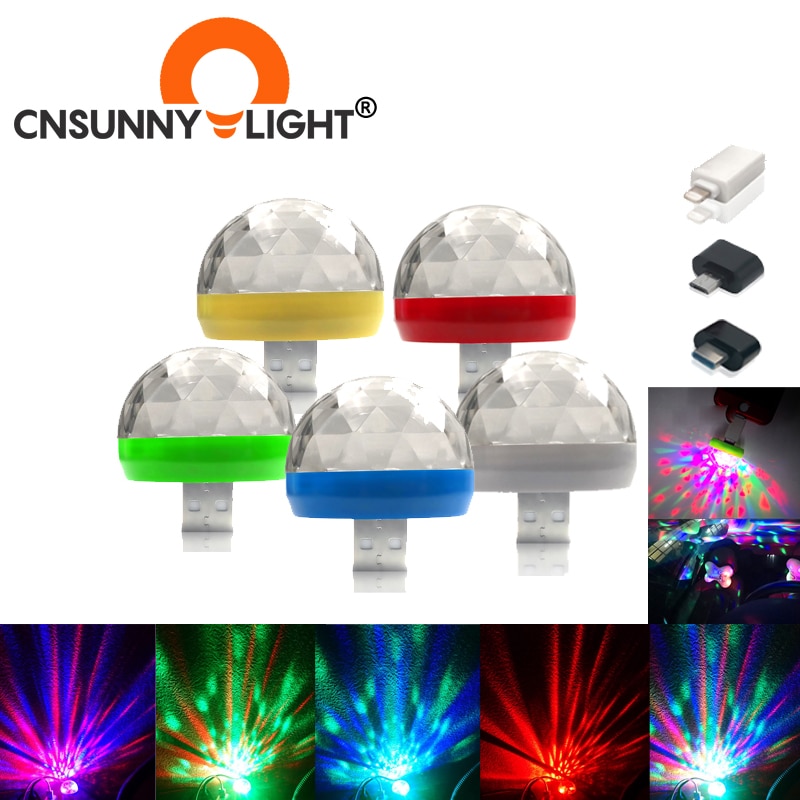 Cnsunnylight mini led auto decoratieve interieur neonlampen usb sfeerlicht dj rgb kleurrijke muzieklamp disco feest autostyling
