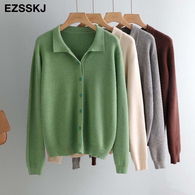 spring autumn short knit cardigans Women casual loose Square collar button sweater Cardigans Outwear female basic jacket coat