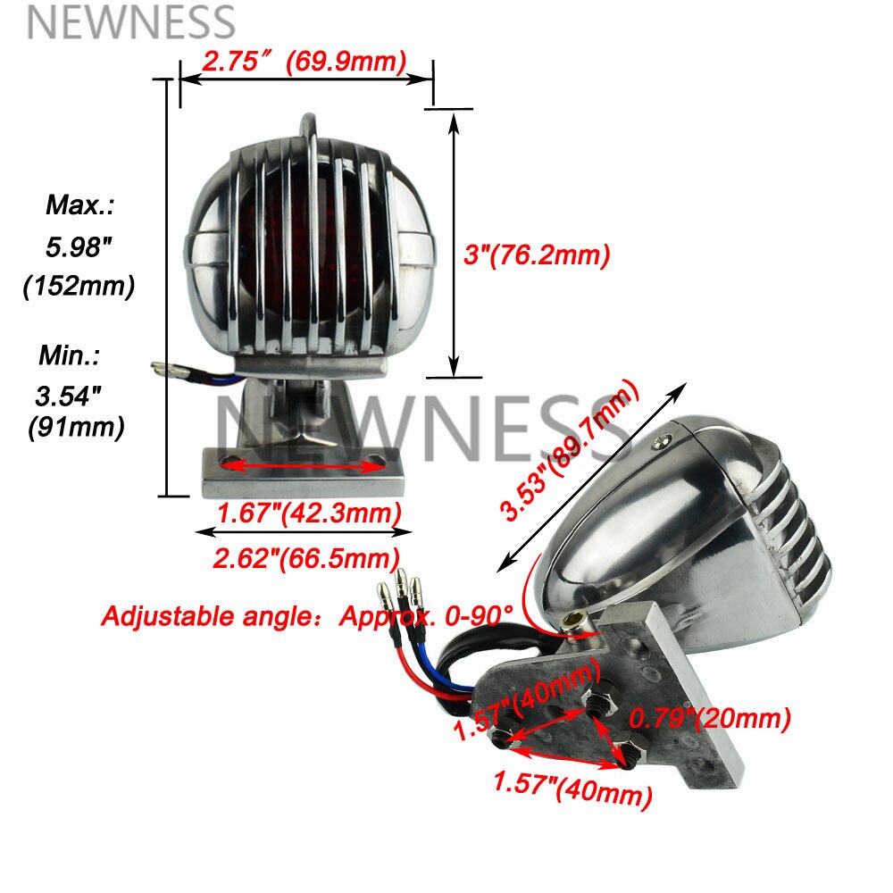 Motorcykel mikrofon baglygte til harley sportster softail cruiser cafe racer scrambler brugerdefineret led baglygte stop baglygte