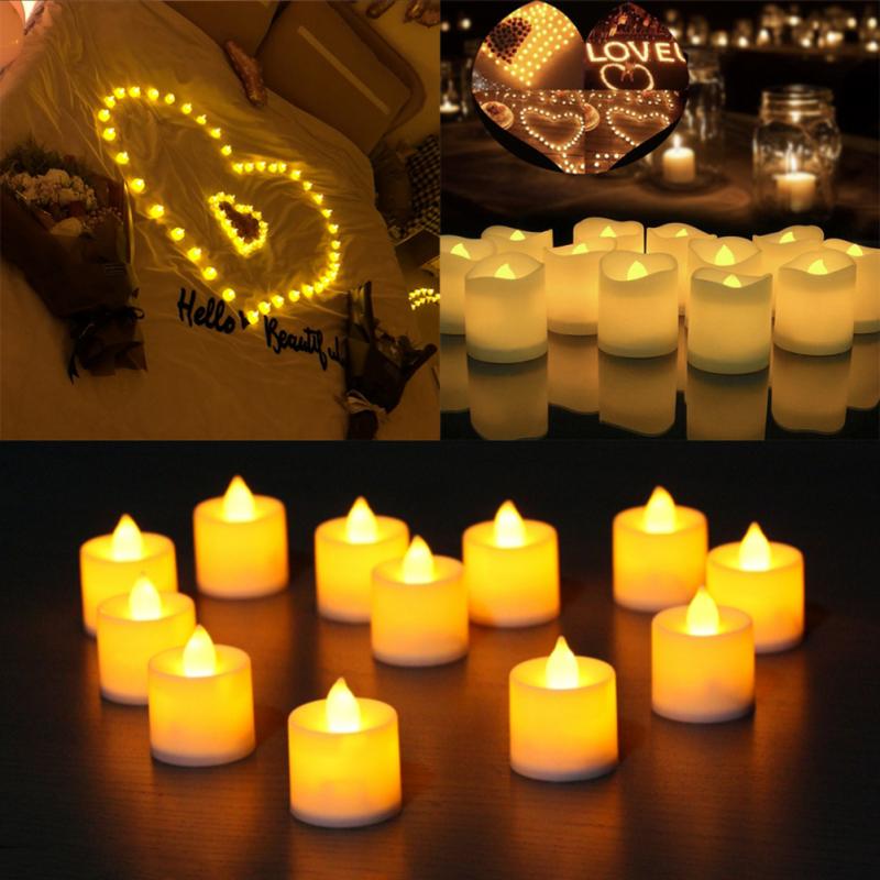 LED Candle Multicolor Lamp Simulation Color Flame Tea Light Candles Home Birthday Party Wedding Decoration Candles