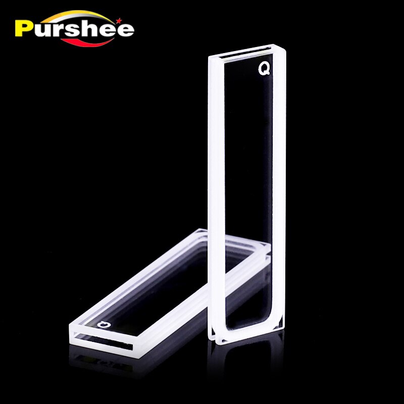 2 PCS quartz cuvette cells with lid 1mm path length JGS1 for spectrophotometer lab