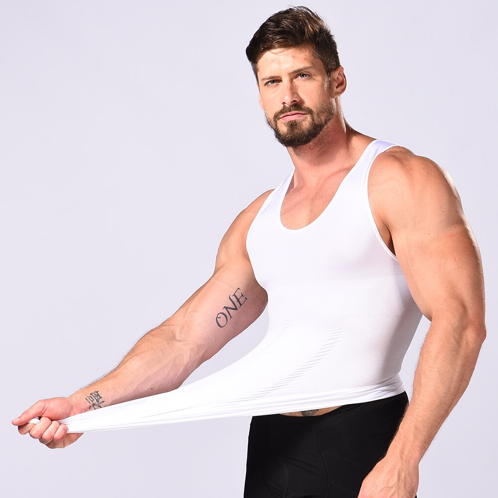 Mens Slimming Body Shaper Compression Tank Top Vest Shirt Abs Shapewear by Slim N Lift