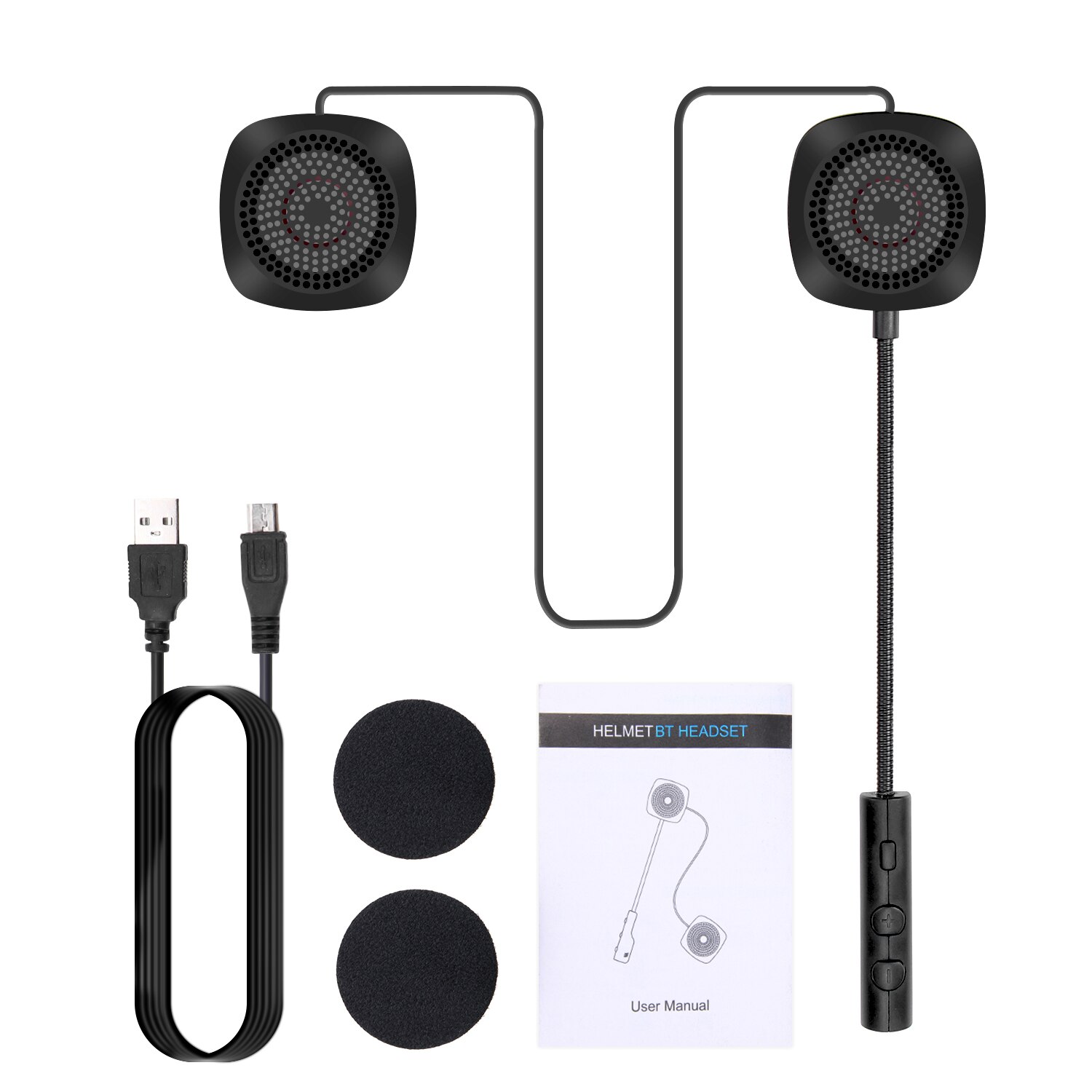 Getnoog Helm Headset Motorfiets Bluetooth Headset Waterdichte Helm Bluetooth Wired Bluetooth Komt Met Fm Voor Motorfiets: Default Title