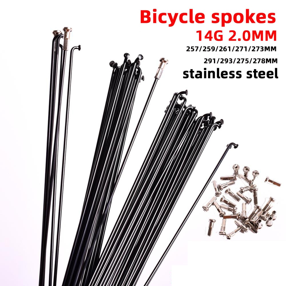 Bicycle spokes wire mountain/road bike 259/261/271/273/291/293MM high-strength 304 stainless steel spokes 26 27.5 29er Spoke cap