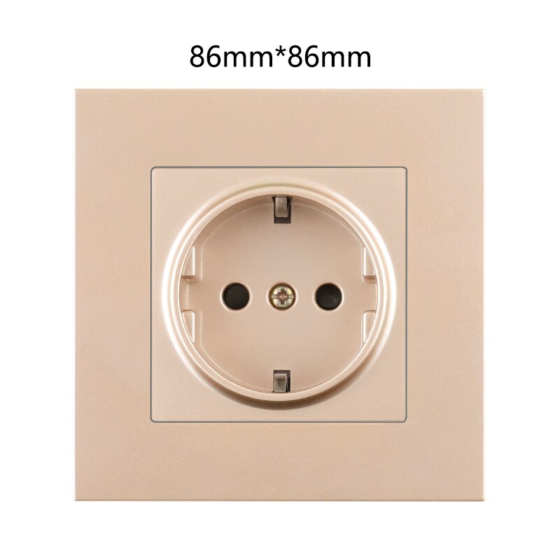 EU Europe Wall Power Socket Home Plug Socket Electrical Outlet Gold Plastic Double Triple Triple Quadruple 146Type Spain Russia