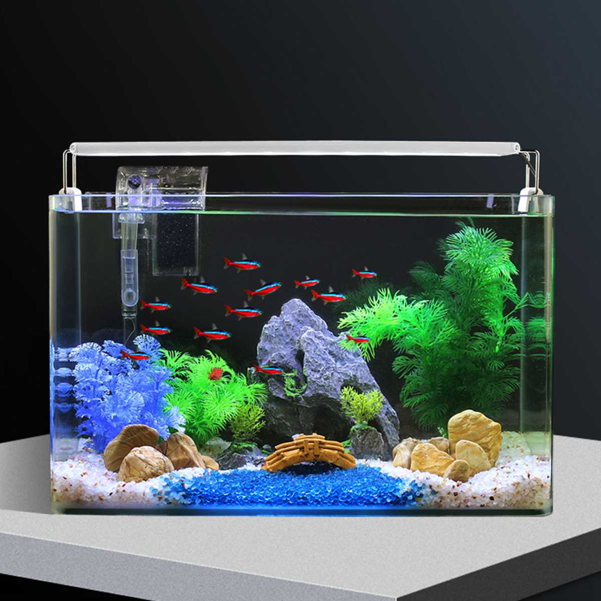 Lámparas LED para acuario, iluminación brillante con Clip para tanque de peces, plantas acuáticas, lámpara de cultivo, decoración de Acuario, 3 colores, 7-23 pulgadas