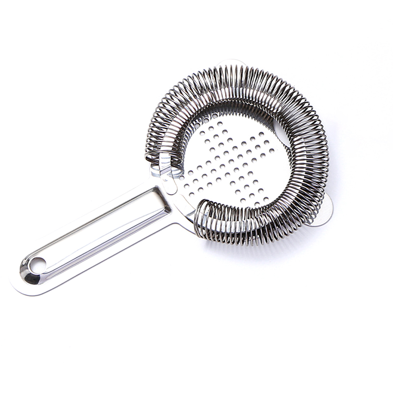 Bar Strainer Stainless Steel Cocktail Strainer Sprung Cocktail Shaker Mixed Drink Bartender Bar Tools: Silver 2