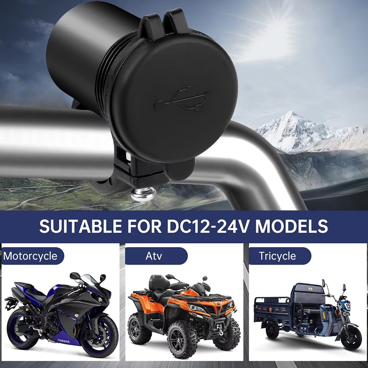 5V 1.5a Enkele Poort Motorfiets Usb Oplader Met Switch 12V Waterdichte Auto Opladen Accessoires Voor Motor Ipad Mobiele Telefoon